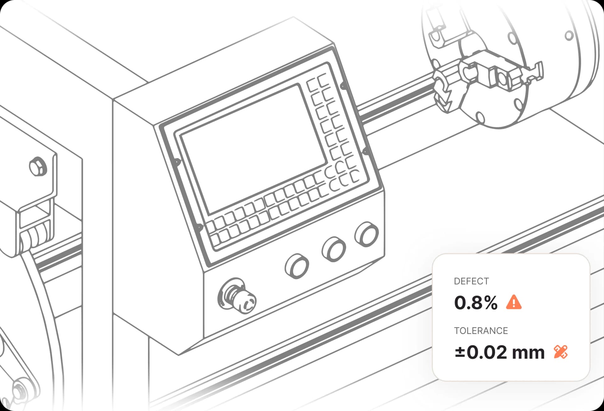 Anlytic manufacturing equipment monitoring and anomaly detection interface identifying machine issues before downtime